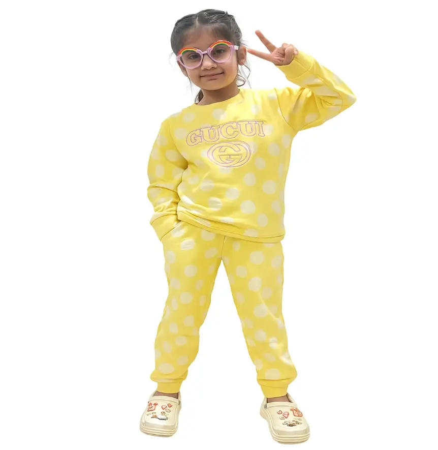 Girls Polka Print Jogger Set (3 to 4 Y)