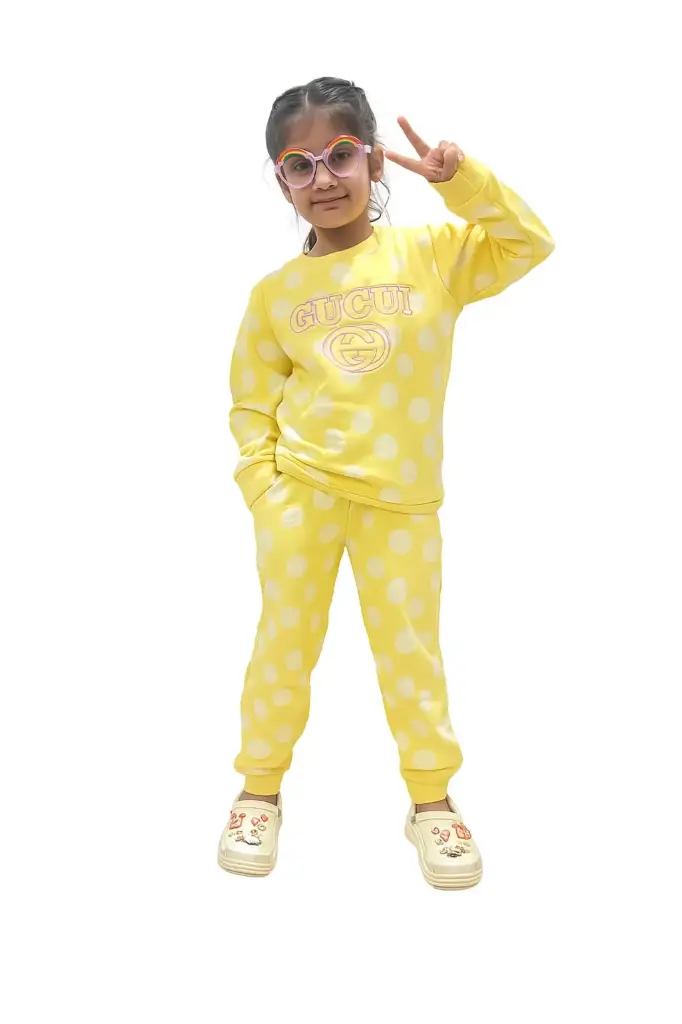 Girls Polka Print Jogger Set (3 to 4 Y)