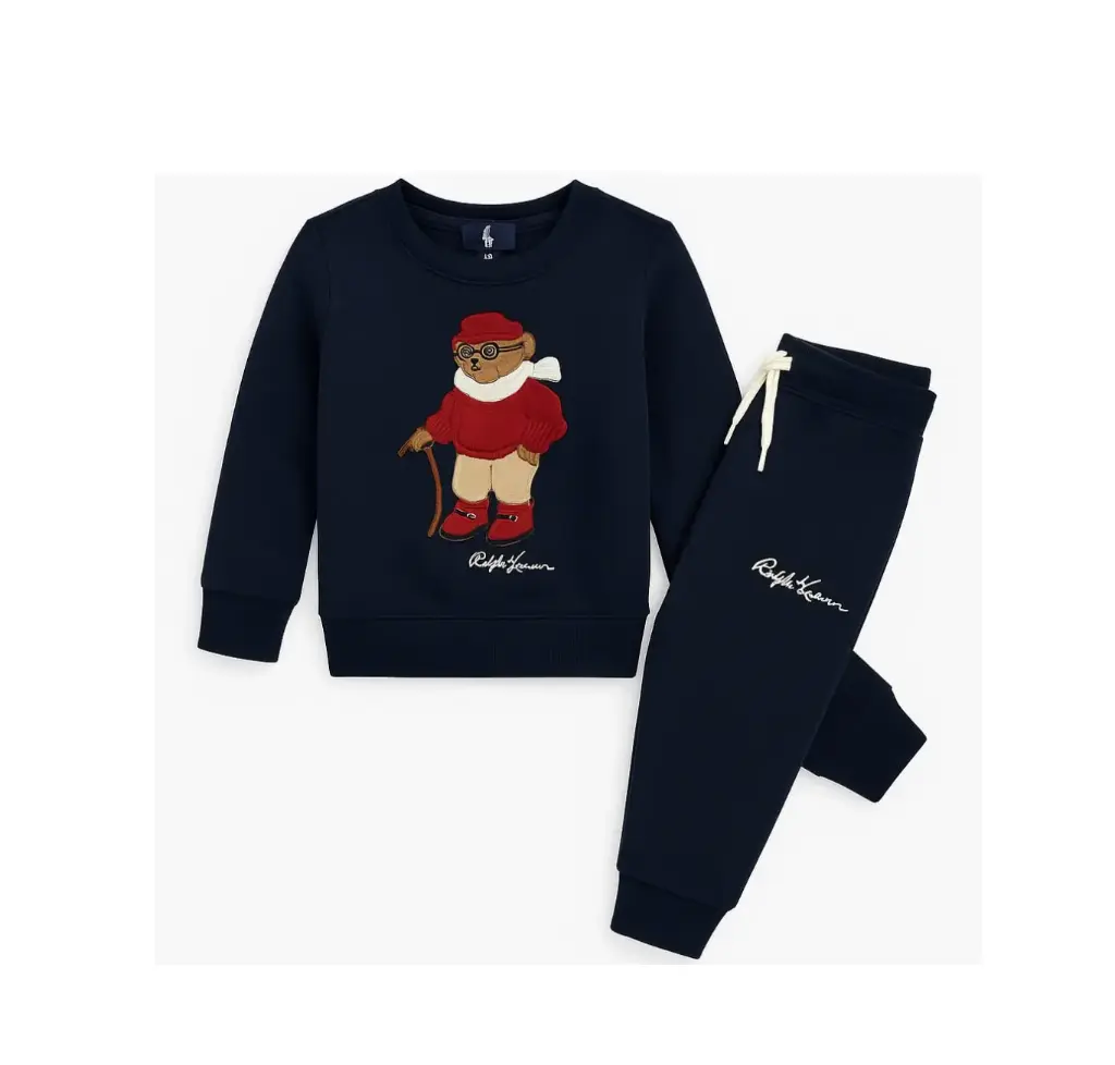 Navy Blue Designer warm jogger set (9 to 12 M)