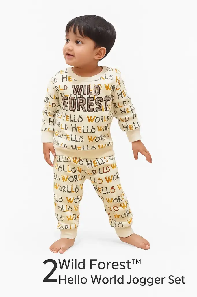 Wild Forest Hello World Winter Jogger Set (9 to 12 M)