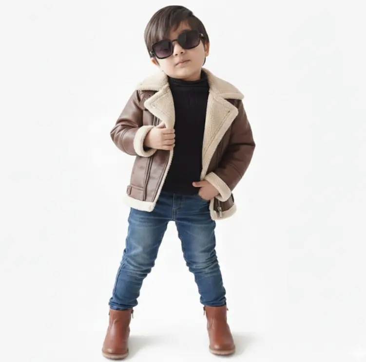 Zara Classic Brown Aviator Shearling Jacket
