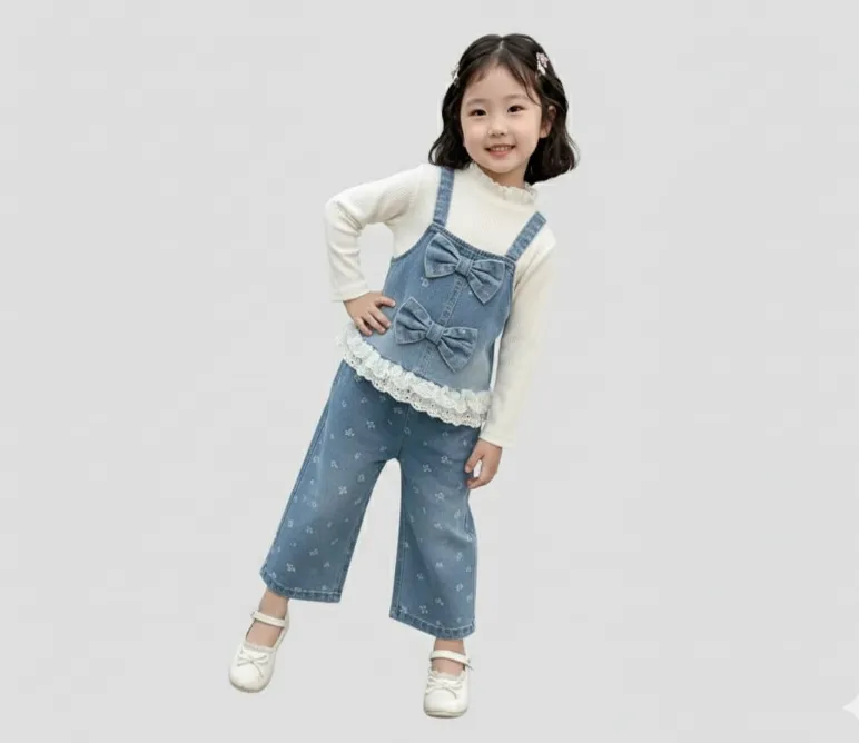 Korean Daisy Denim Princess Set (2 to 3 Y)