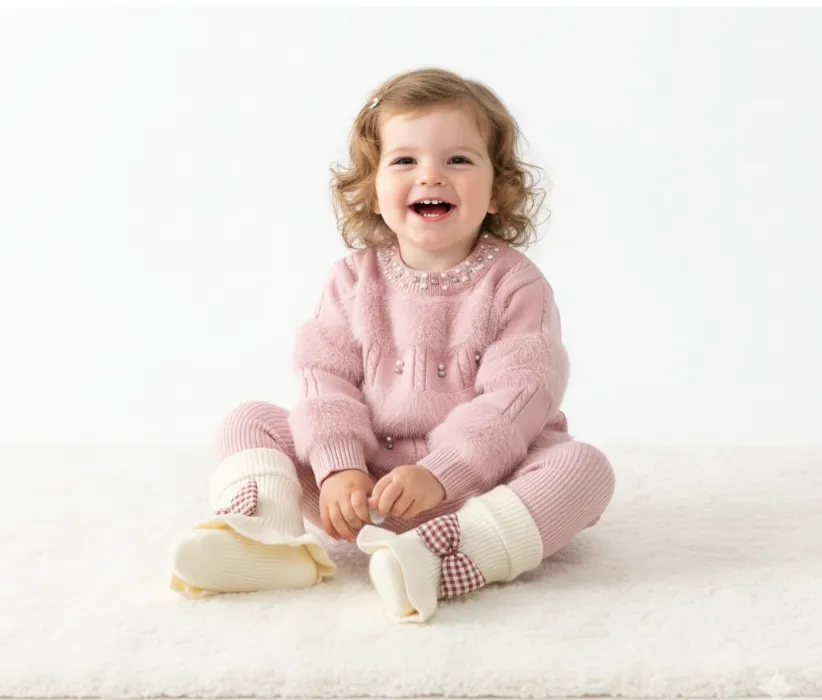 Tiny Elegance Winter Knitwear (12 to 18 M, Pink)